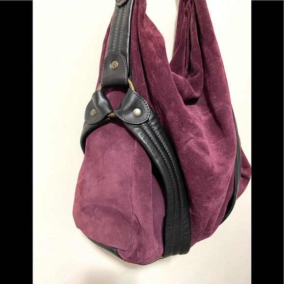 Maurizio Taiuti Italian Leather Shoulder Bag Wine Plum Color - Picture 5 of 14